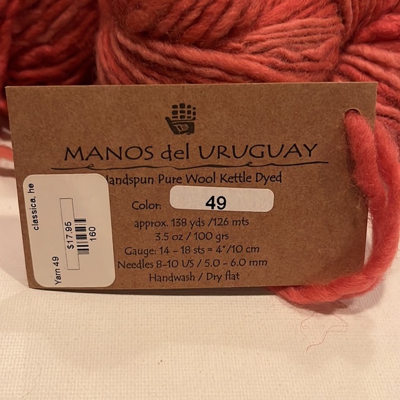 Handspun Pure Wool Kettle Dyed Manos del Uruguay color 49 - Picture 3 of 3